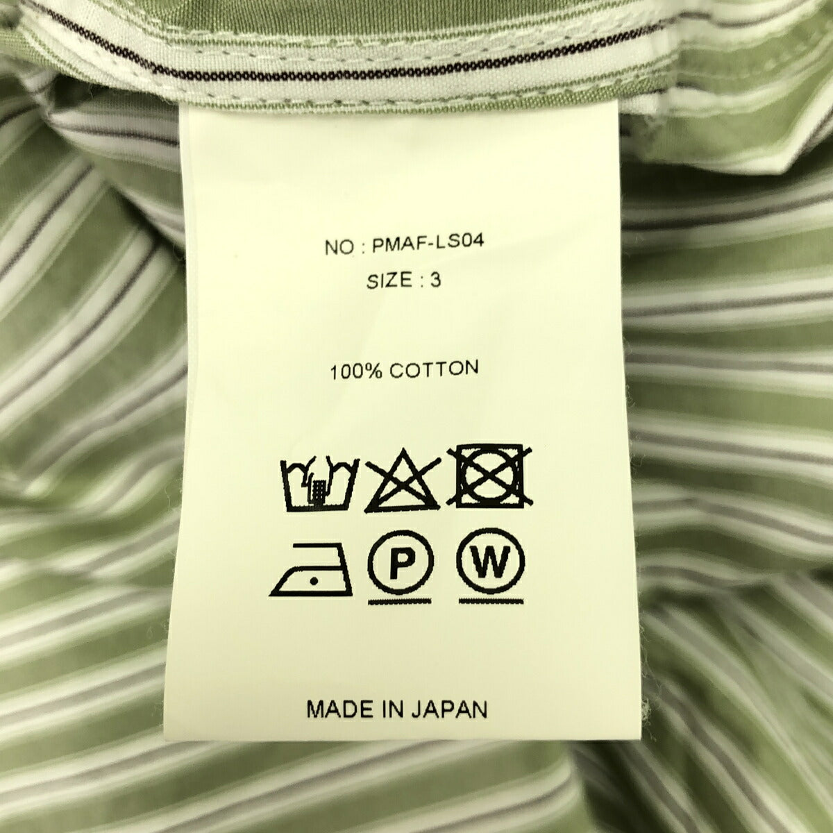 PHIGVEL MAKERS Made in Japan Stripe Band Collar Shirt Size 3