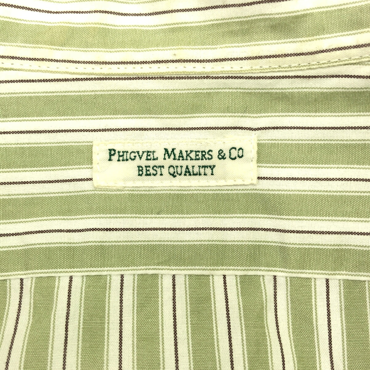 PHIGVEL MAKERS Made in Japan Stripe Band Collar Shirt Size 3