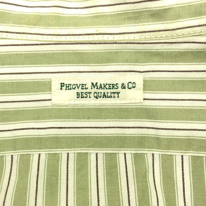PHIGVEL MAKERS Made in Japan Stripe Band Collar Shirt Size 3
