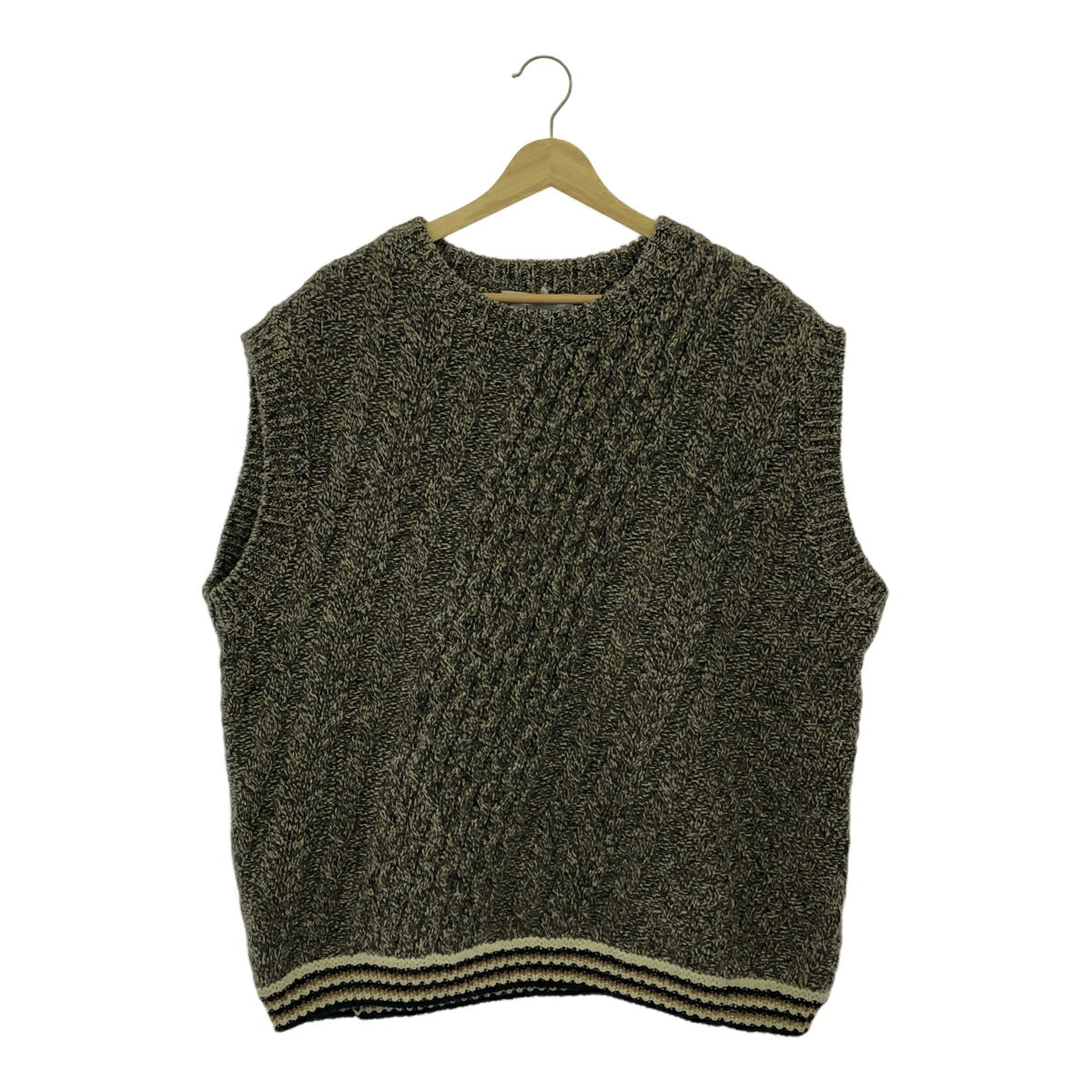 NOMA t.d. Twist Cable Knit Vest Brown Size M