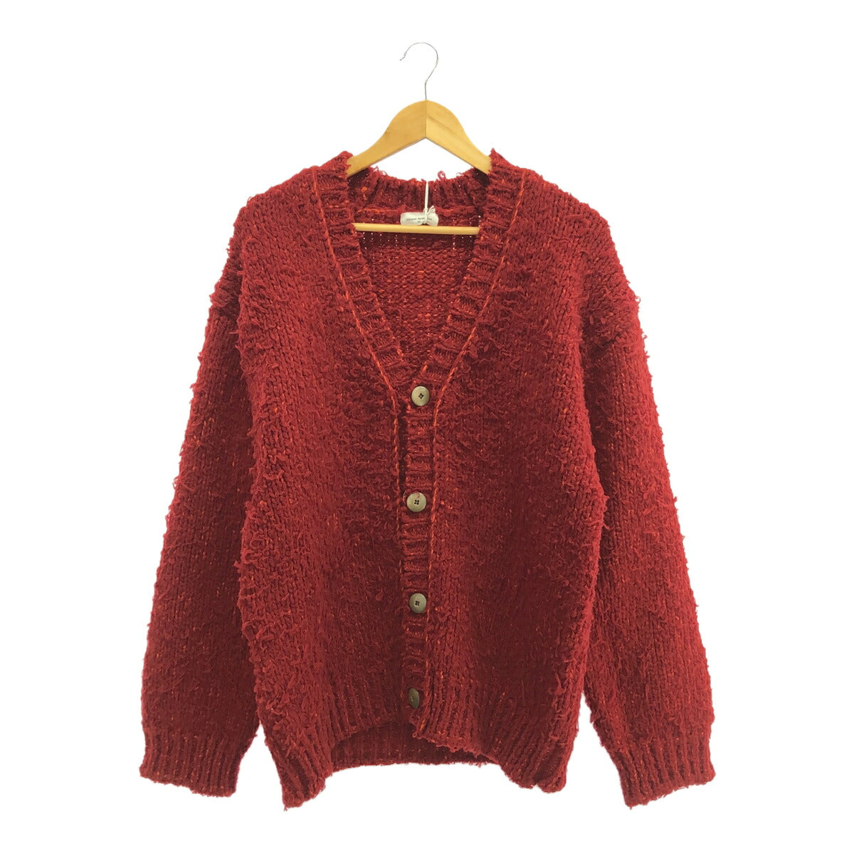 Vintage FRENCH MERINO ROOP SHAGGY CARDIGAN Red 23AW Size L