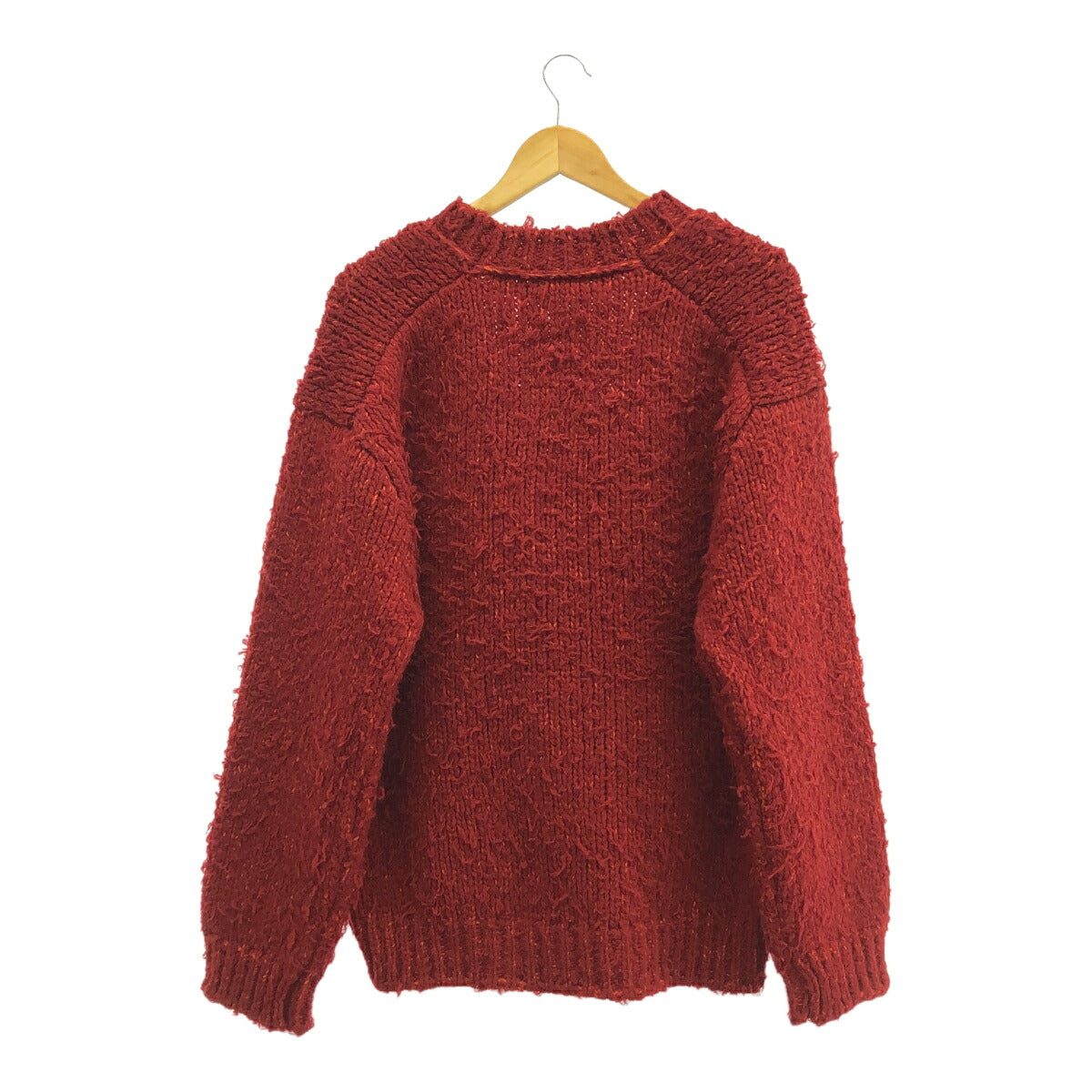 Vintage FRENCH MERINO ROOP SHAGGY CARDIGAN Red 23AW Size L