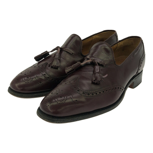 Church's 80s Vintage Wingtip Tassel Loafers Burgundy Size 7