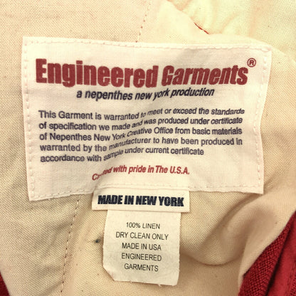 Engineered Garments Red Linen TALON ZIP Pants Made Size 32
