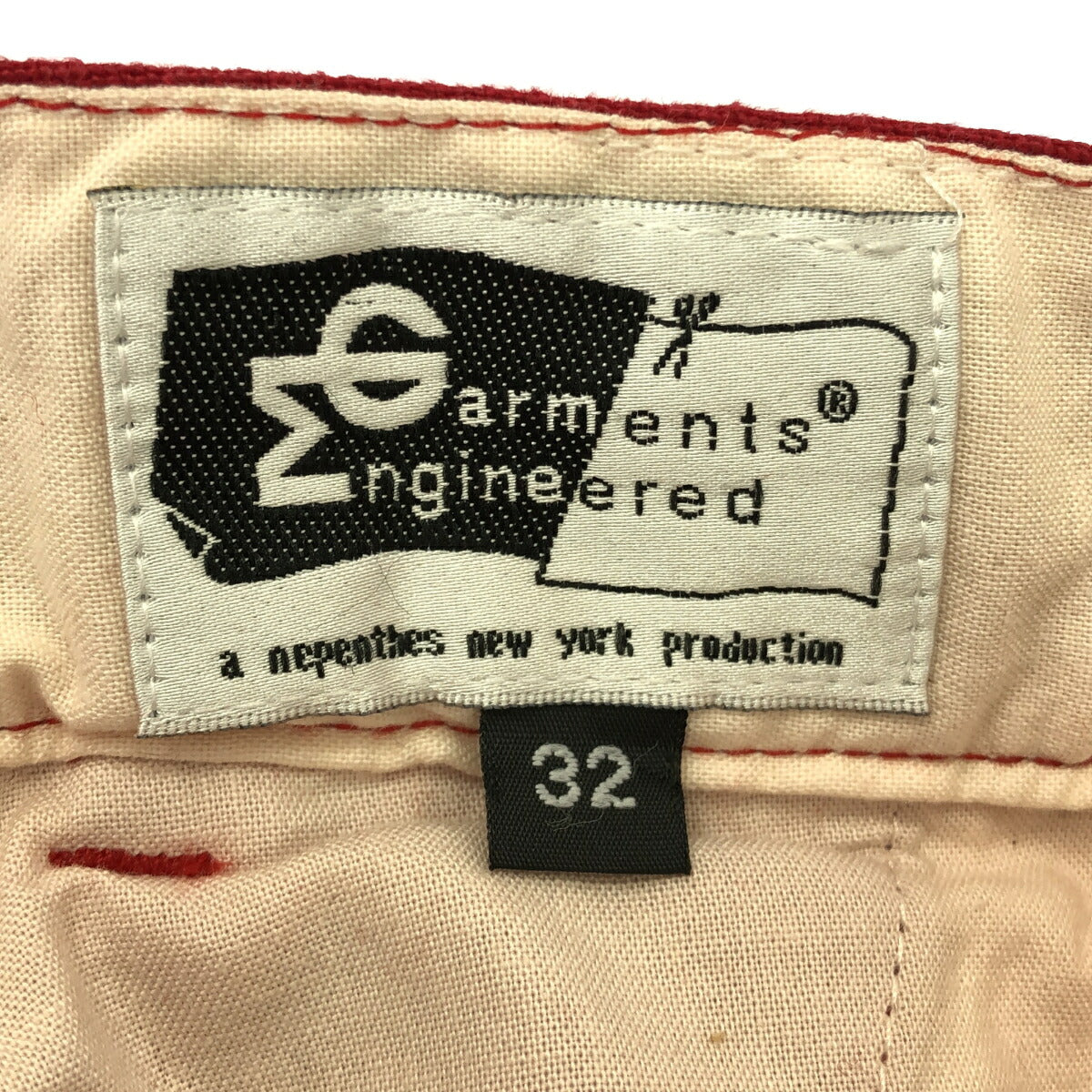 Engineered Garments Red Linen TALON ZIP Pants Made Size 32