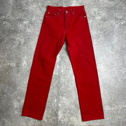 LEVI'S 90s 501 Overdyed Red USA Made Jeans Size W29