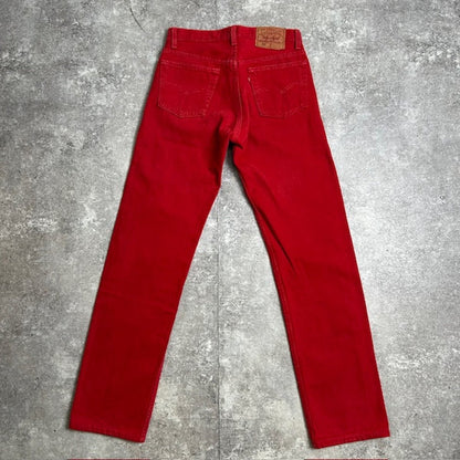 LEVI'S 90s 501 Overdyed Red USA Made Jeans Size W29