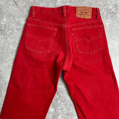 LEVI'S 90s 501 Overdyed Red USA Made Jeans Size W29
