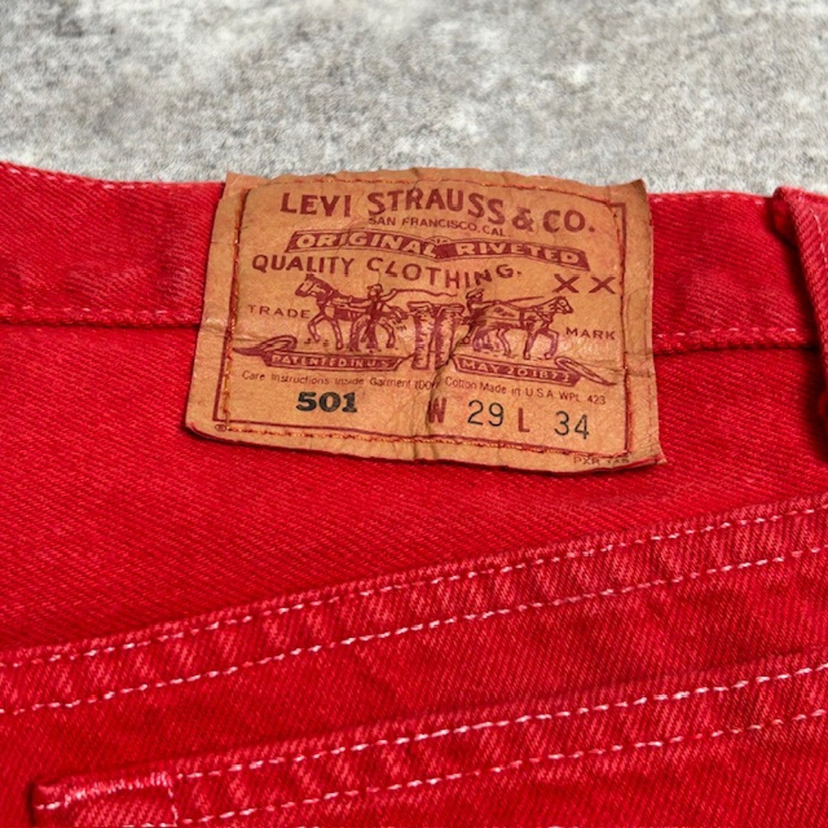 LEVI'S 90s 501 Overdyed Red USA Made Jeans Size W29