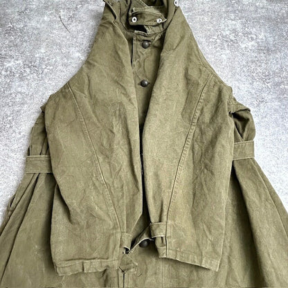 French Military 50s M35 Motorcycle Coat Olive Green Size XXL