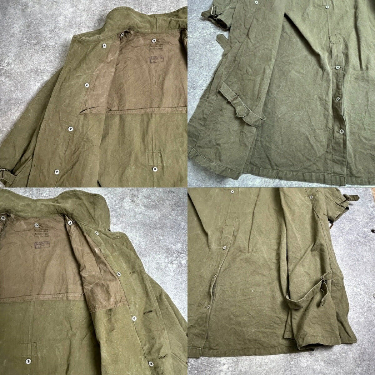 French Military 50s M35 Motorcycle Coat Olive Green Size XXL