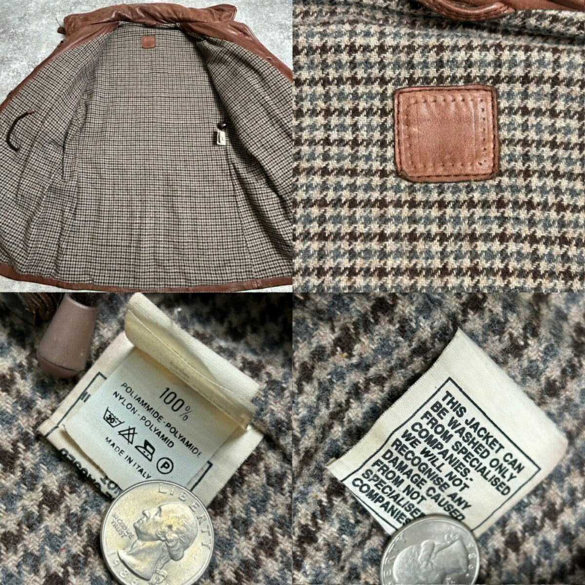 Unknown M-65 Italian Leather Field Jacket Brown Size 46