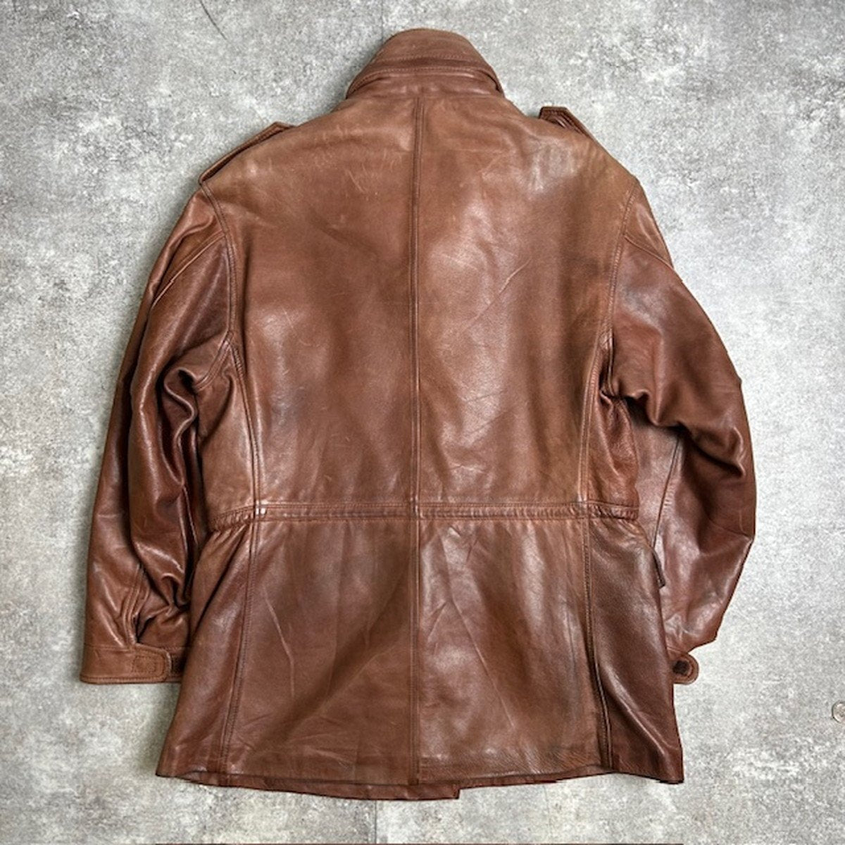 Unknown M-65 Italian Leather Field Jacket Brown Size 46