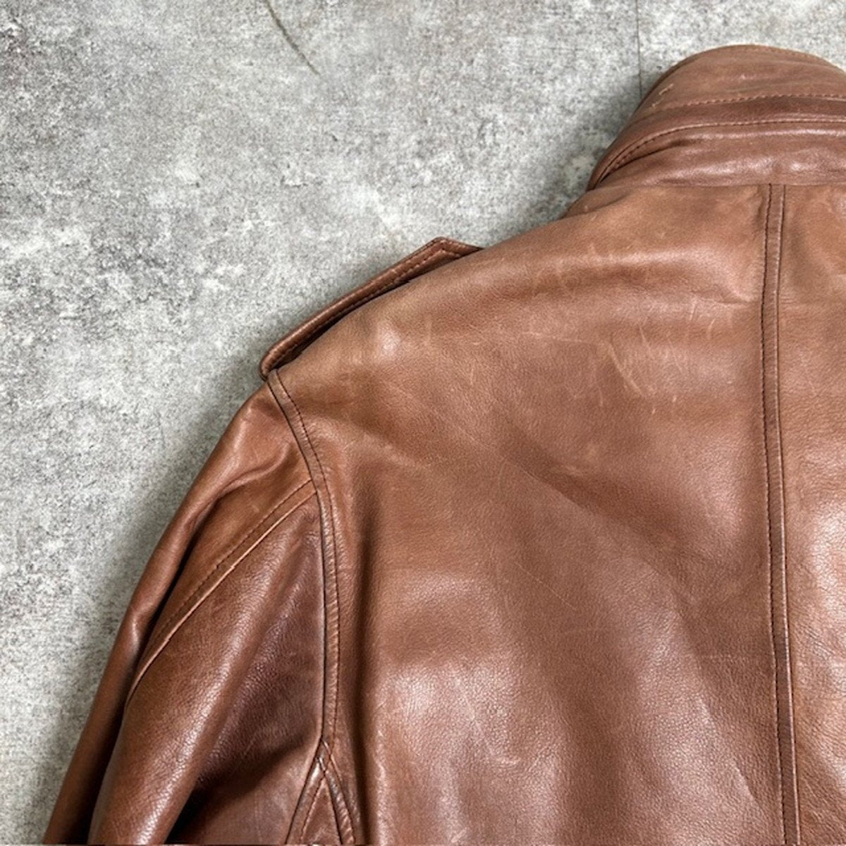Unknown M-65 Italian Leather Field Jacket Brown Size 46