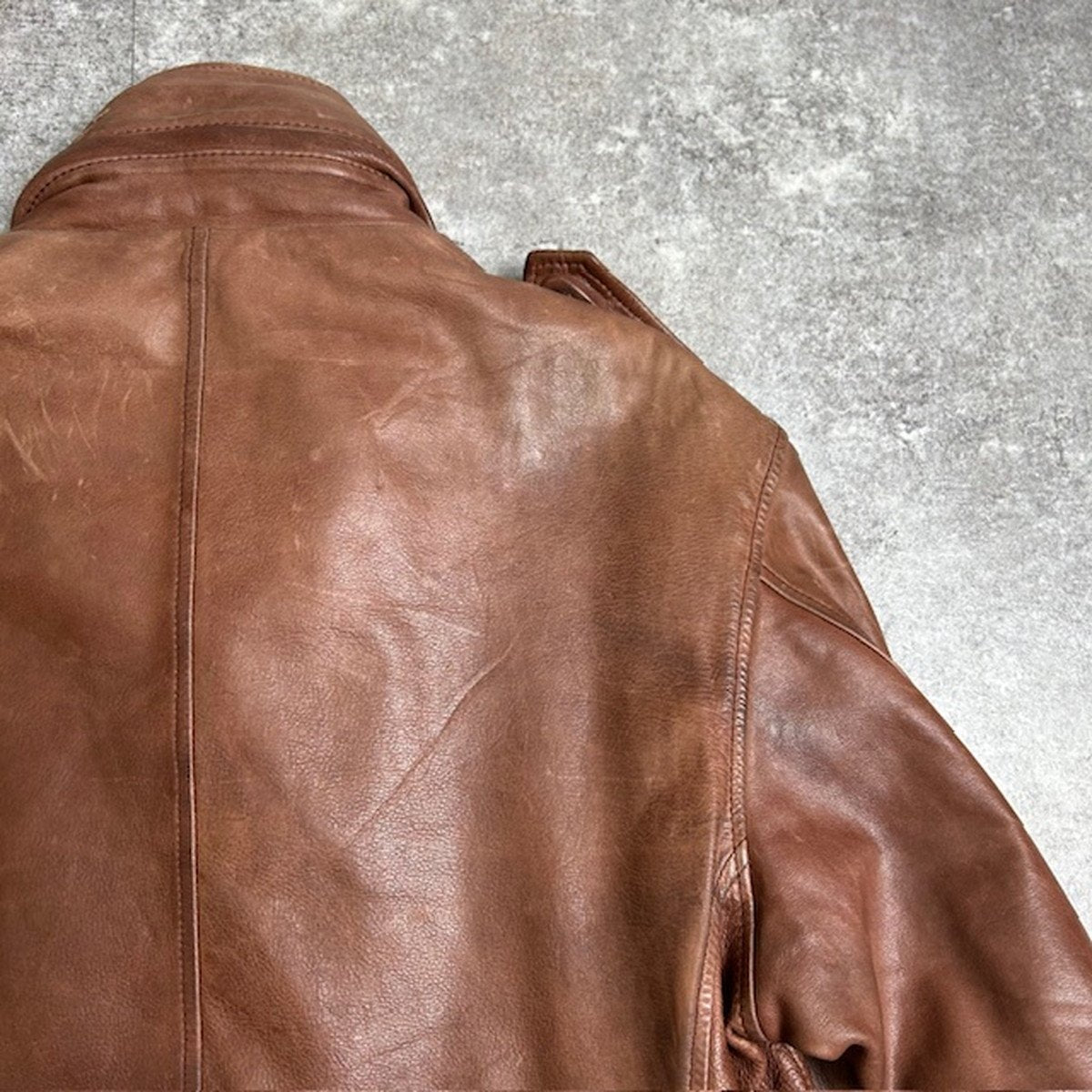 Unknown M-65 Italian Leather Field Jacket Brown Size 46