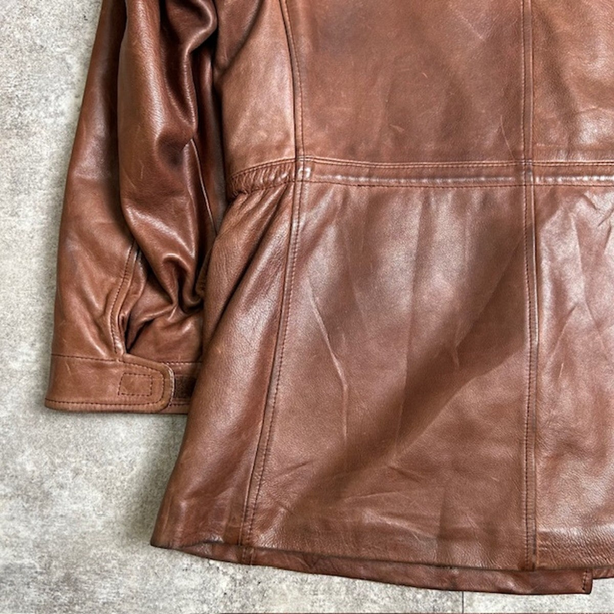 Unknown M-65 Italian Leather Field Jacket Brown Size 46