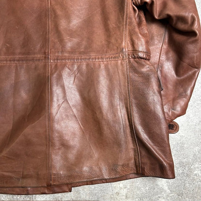 Unknown M-65 Italian Leather Field Jacket Brown Size 46
