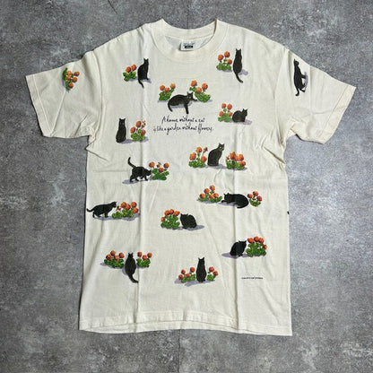 rel e vant products 90s All-Over Cat Print Made White Size L