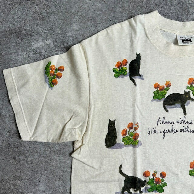 rel e vant products 90s All-Over Cat Print Made White Size L
