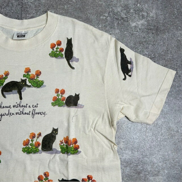 rel e vant products 90s All-Over Cat Print Made White Size L