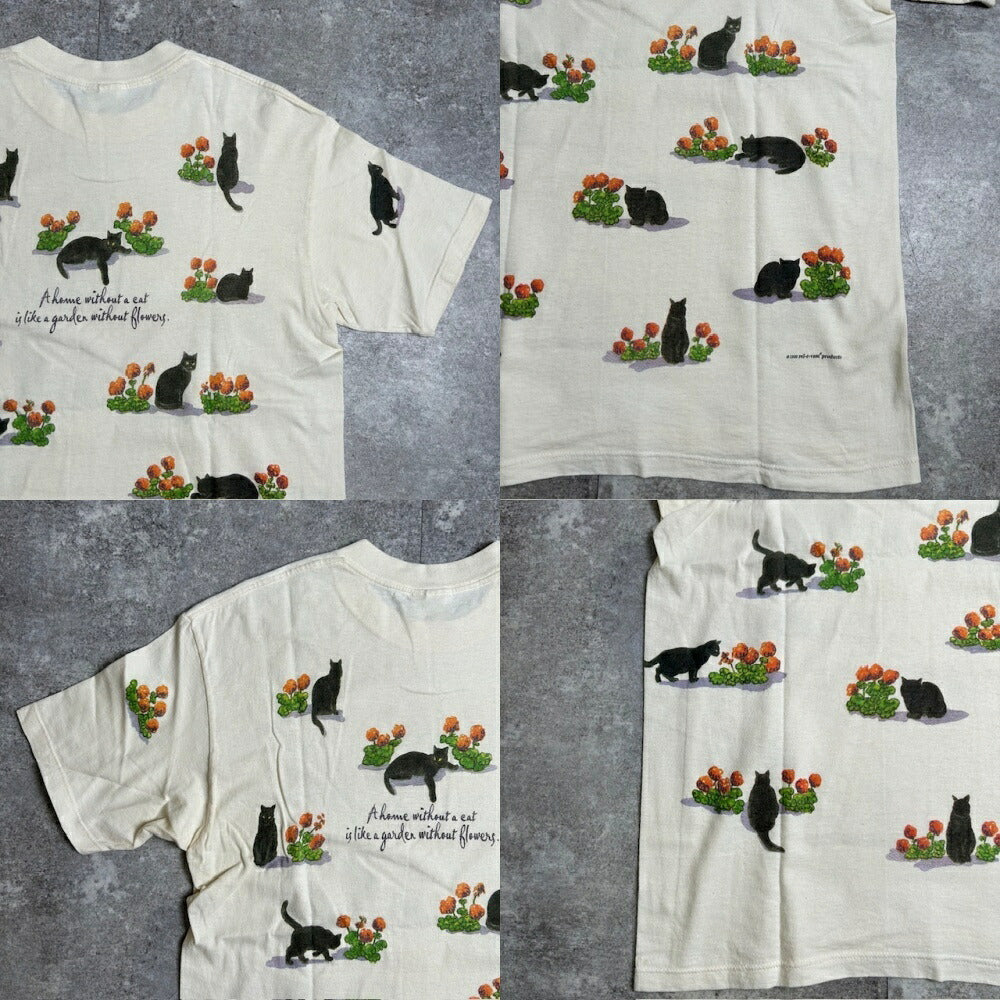 rel e vant products 90s All-Over Cat Print Made White Size L