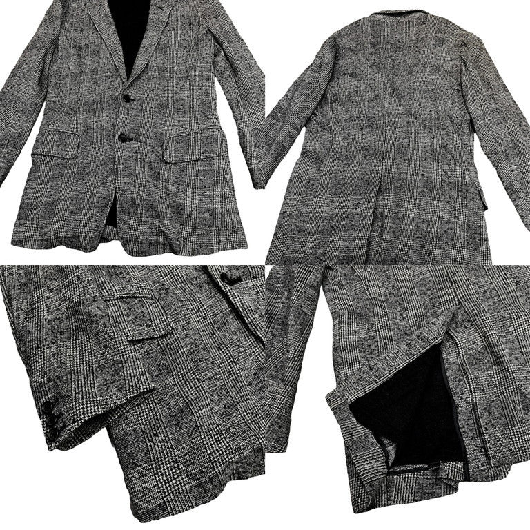 Y's for men Cotton Wool Glen Check Suit Gray Size 3