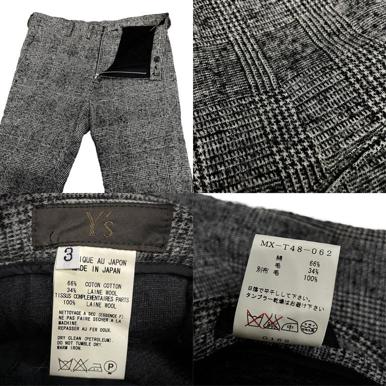 Y's for men Cotton Wool Glen Check Suit Gray Size 3