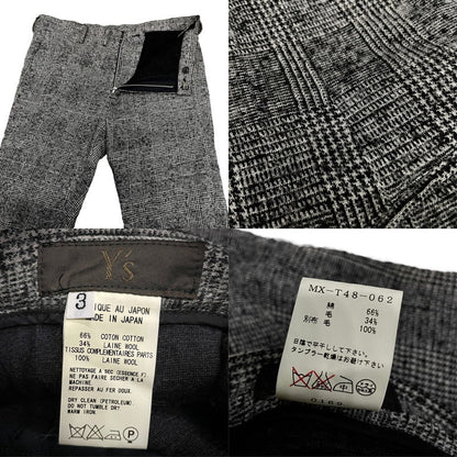 Y's for men Cotton Wool Glen Check Suit Gray Size 3
