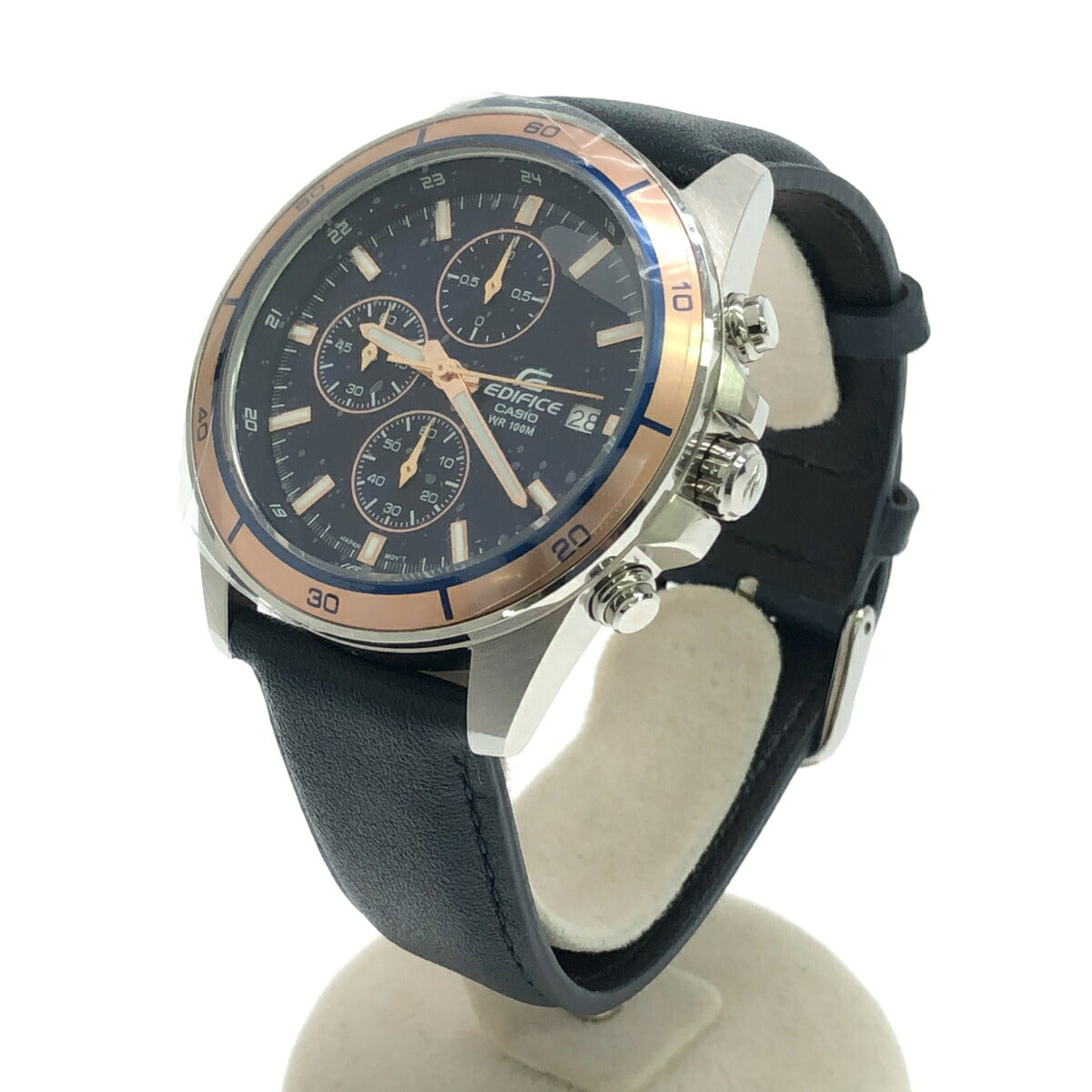 CASIO EDIFICE Quartz Pink Gold/Navy Watch Size ONE SIZE