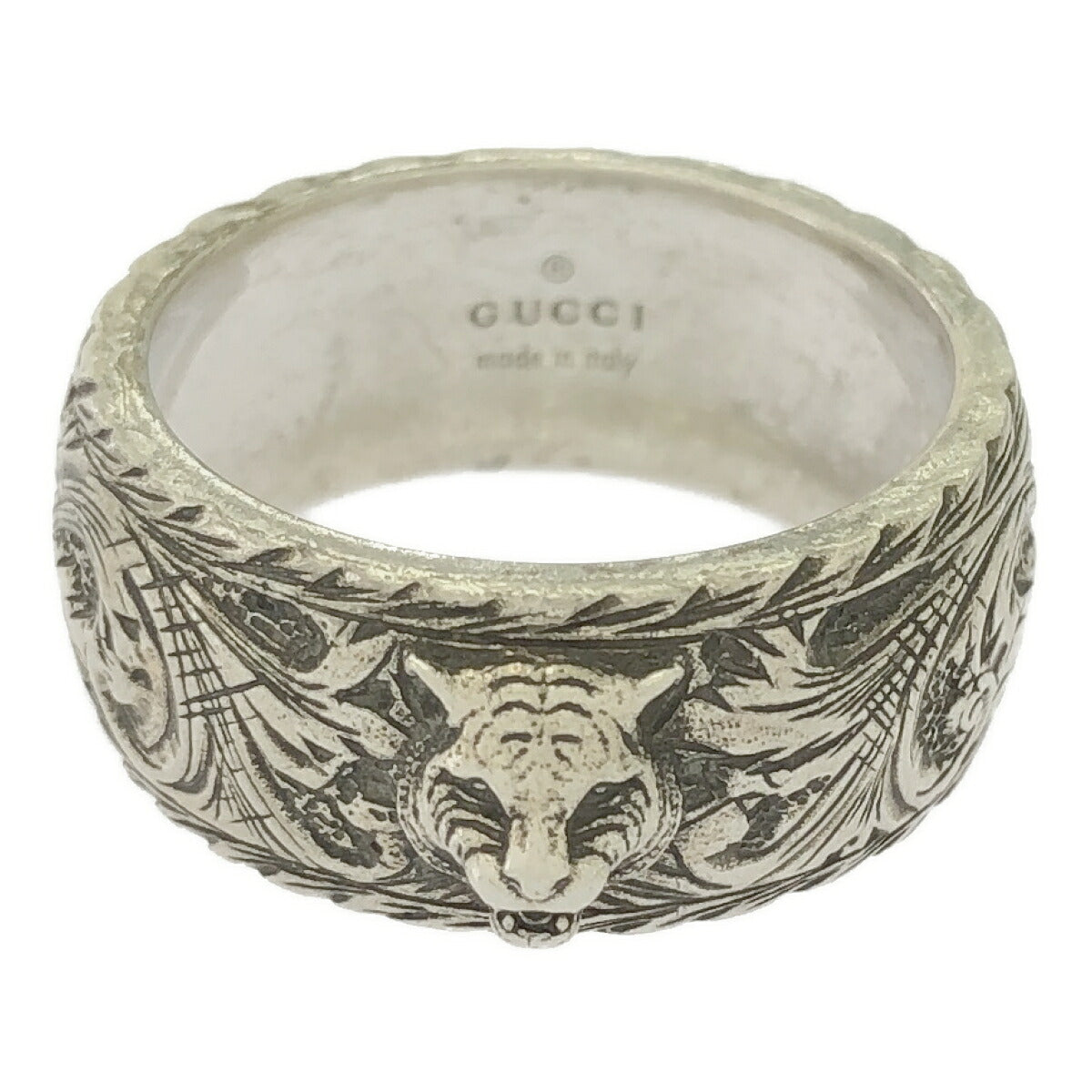 Gucci Cat Head Sterling Silver Ring Size 19