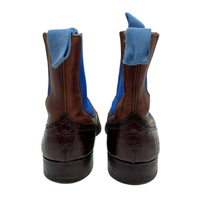 Tricker's Paul Smith Brown Blue Wingtip Chelsea Size 6.5