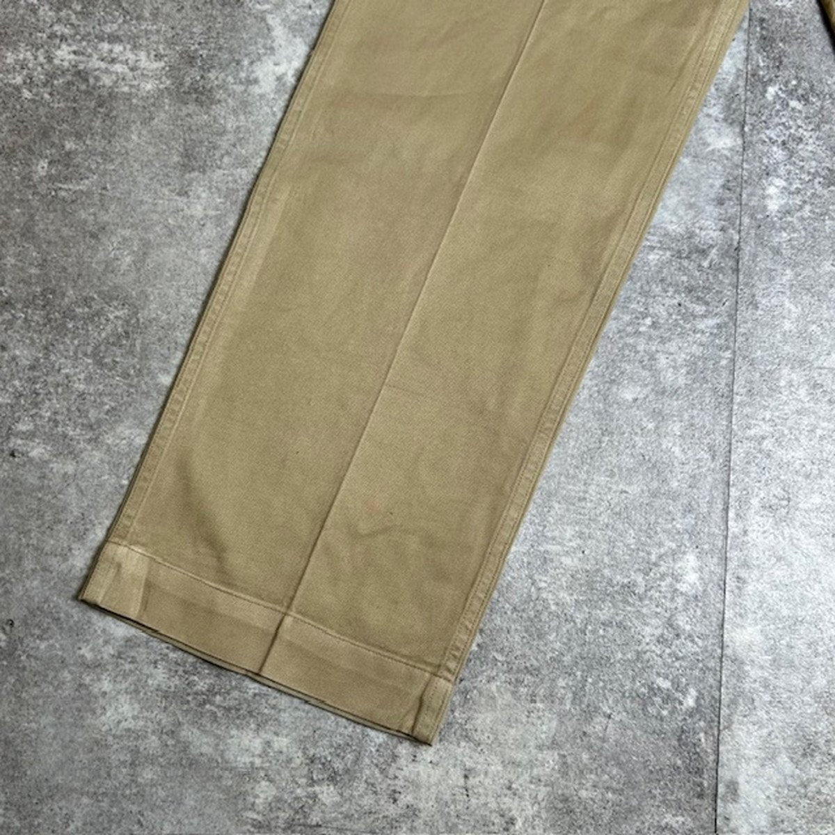 US ARMY M-45 1940s Vintage Khaki Button Fly Chinos Size W29