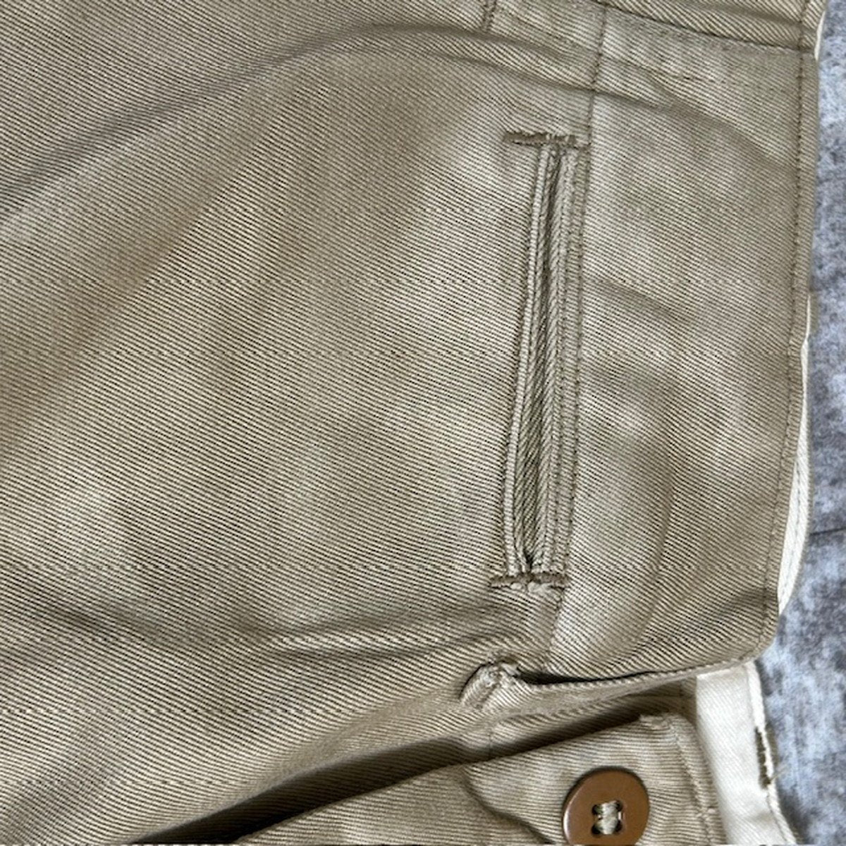 US ARMY M-45 1940s Vintage Khaki Button Fly Chinos Size W29