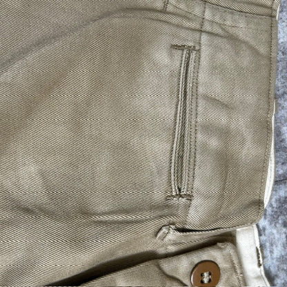 US ARMY M-45 1940s Vintage Khaki Button Fly Chinos Size W29