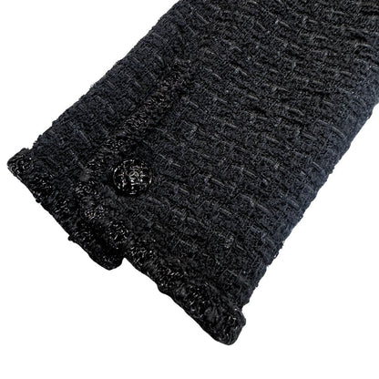 Chanel 06C Black Tweed Zip Jacket Coco Mark Size XS