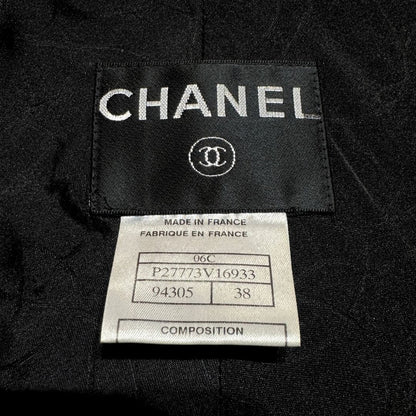 Chanel 06C Black Tweed Zip Jacket Coco Mark Size XS