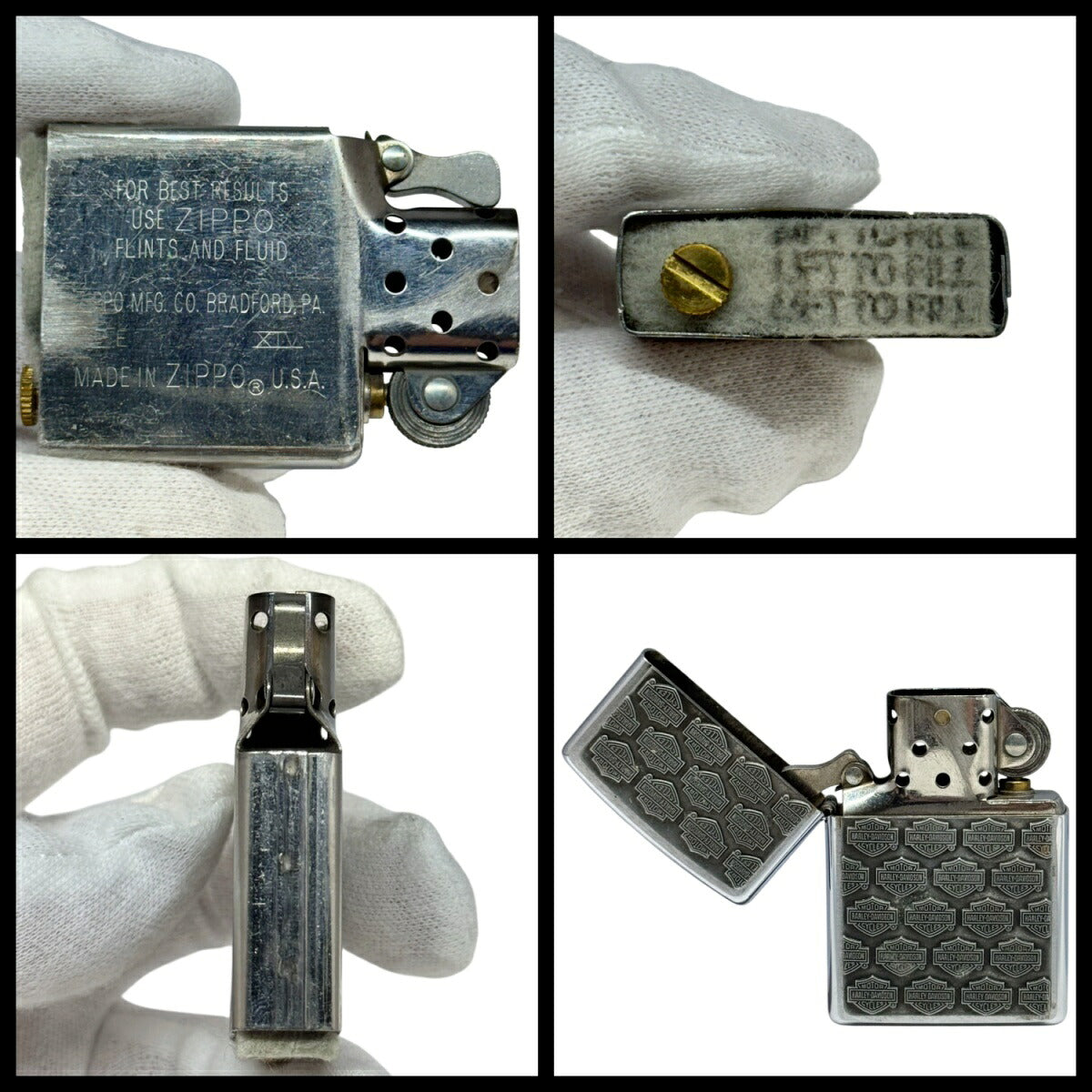 Zippo Harley Davidson Logo Metal Lighter Silver