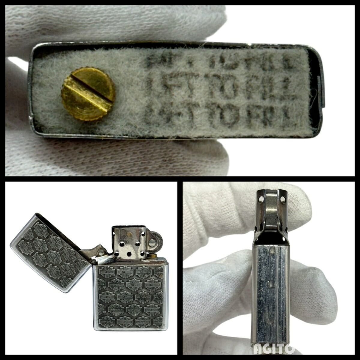 Zippo Harley Davidson Logo Metal Lighter Silver