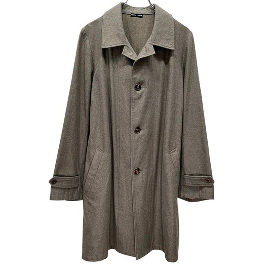 Frank Leder Khaki Grey Wool Balmacaan Coat D-Ring Size S