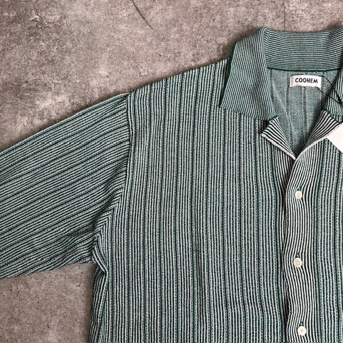 COOHEM Washi Stripe Knit Cardigan Green Size L