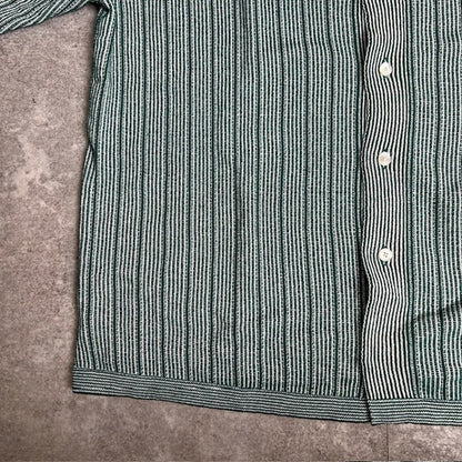 COOHEM Washi Stripe Knit Cardigan Green Size L