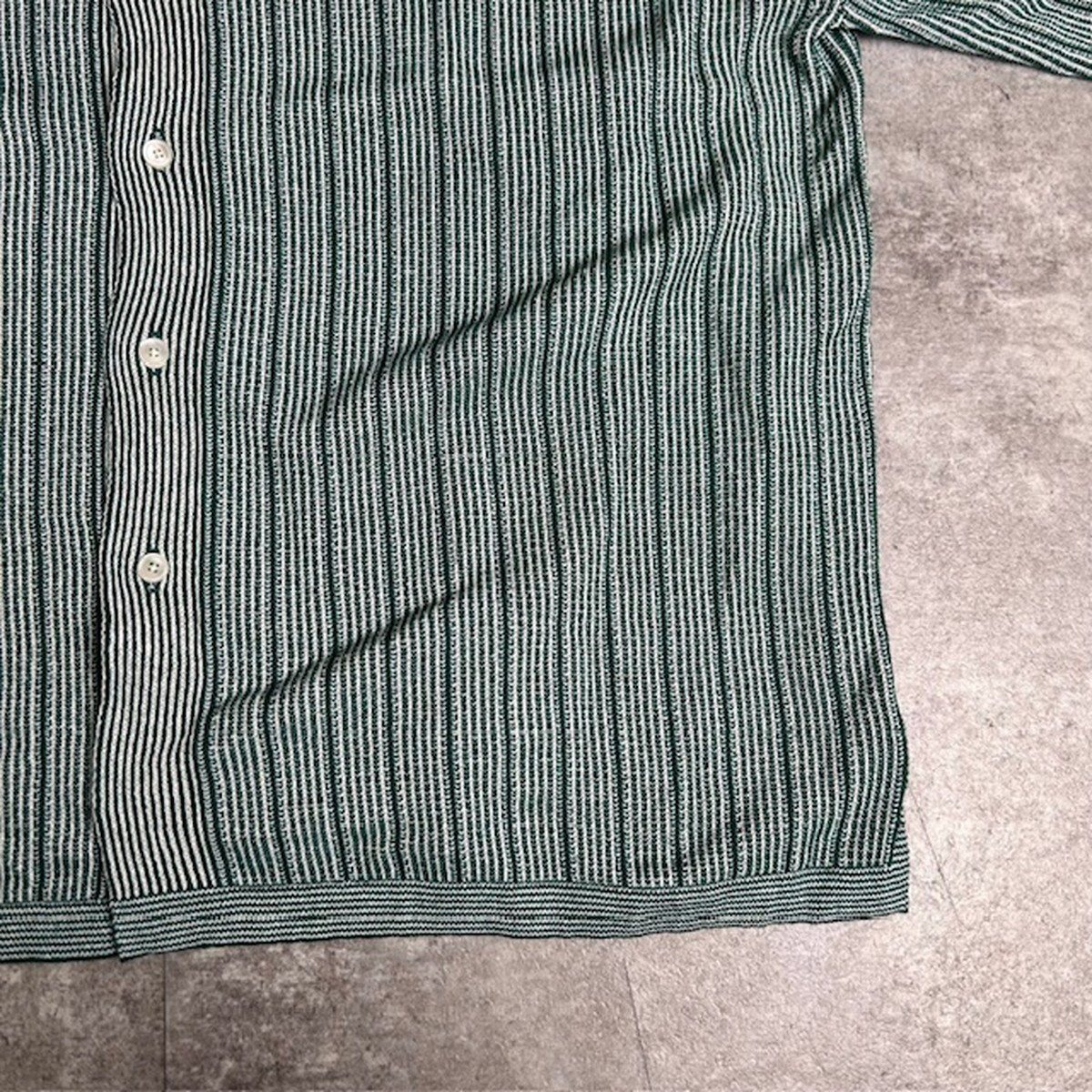 COOHEM Washi Stripe Knit Cardigan Green Size L