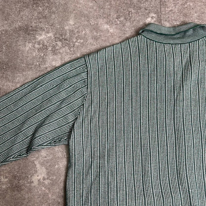 COOHEM Washi Stripe Knit Cardigan Green Size L