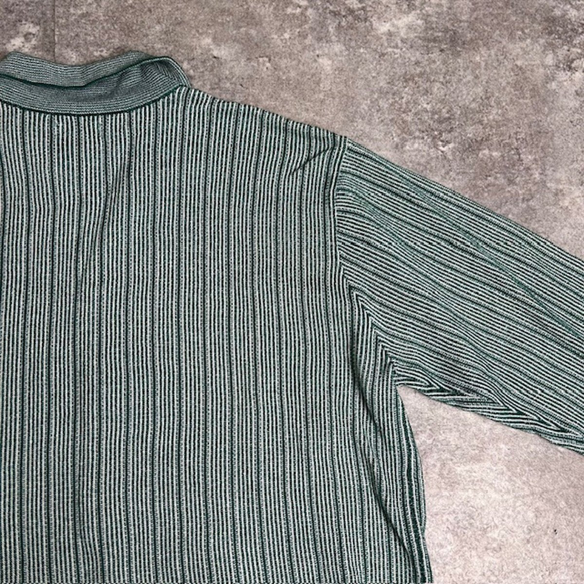 COOHEM Washi Stripe Knit Cardigan Green Size L