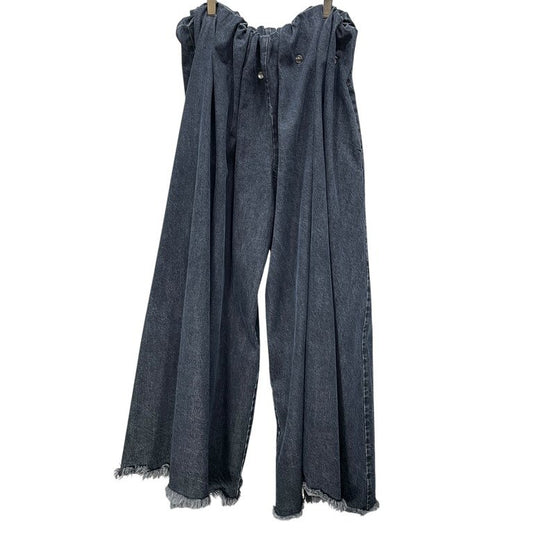Vintage EJ SHEYANG 24SS Ruffle Waist Snap Button Cutoff