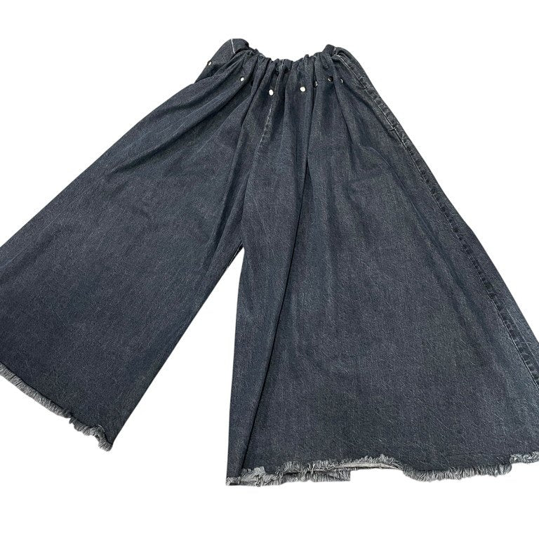 Vintage EJ SHEYANG 24SS Ruffle Waist Snap Button Cutoff