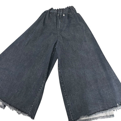Vintage EJ SHEYANG 24SS Ruffle Waist Snap Button Cutoff