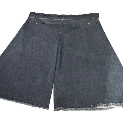 Vintage EJ SHEYANG 24SS Ruffle Waist Snap Button Cutoff
