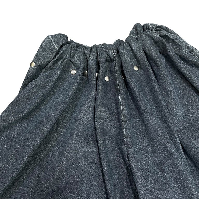 Vintage EJ SHEYANG 24SS Ruffle Waist Snap Button Cutoff