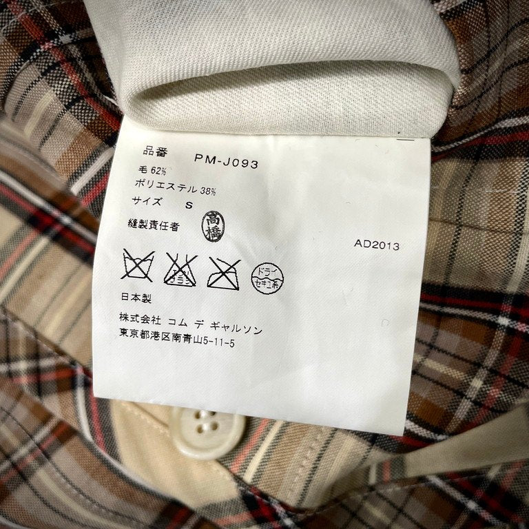 Comme des Garcons 14SS Hatching Piped Check Blazer Size S